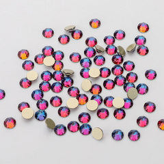 Blue Volcano Glass Flat Back Glue-on Rhinestones 16 Cut Facets In Bulk WholesaleRhinestone