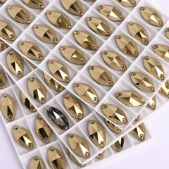 Dorado Navette Shape High Quality Glass Sew-on Rhinestones WholesaleRhinestone