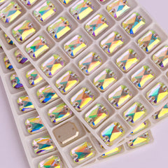 Crystal AB Octagon Shape High Quality Glass Sew-on Rhinestones WholesaleRhinestone