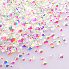 Mixed Sizes Crystal AB Glass FlatBack Rhinestones For Nail Art Unfoiled Back WholesaleRhinestone