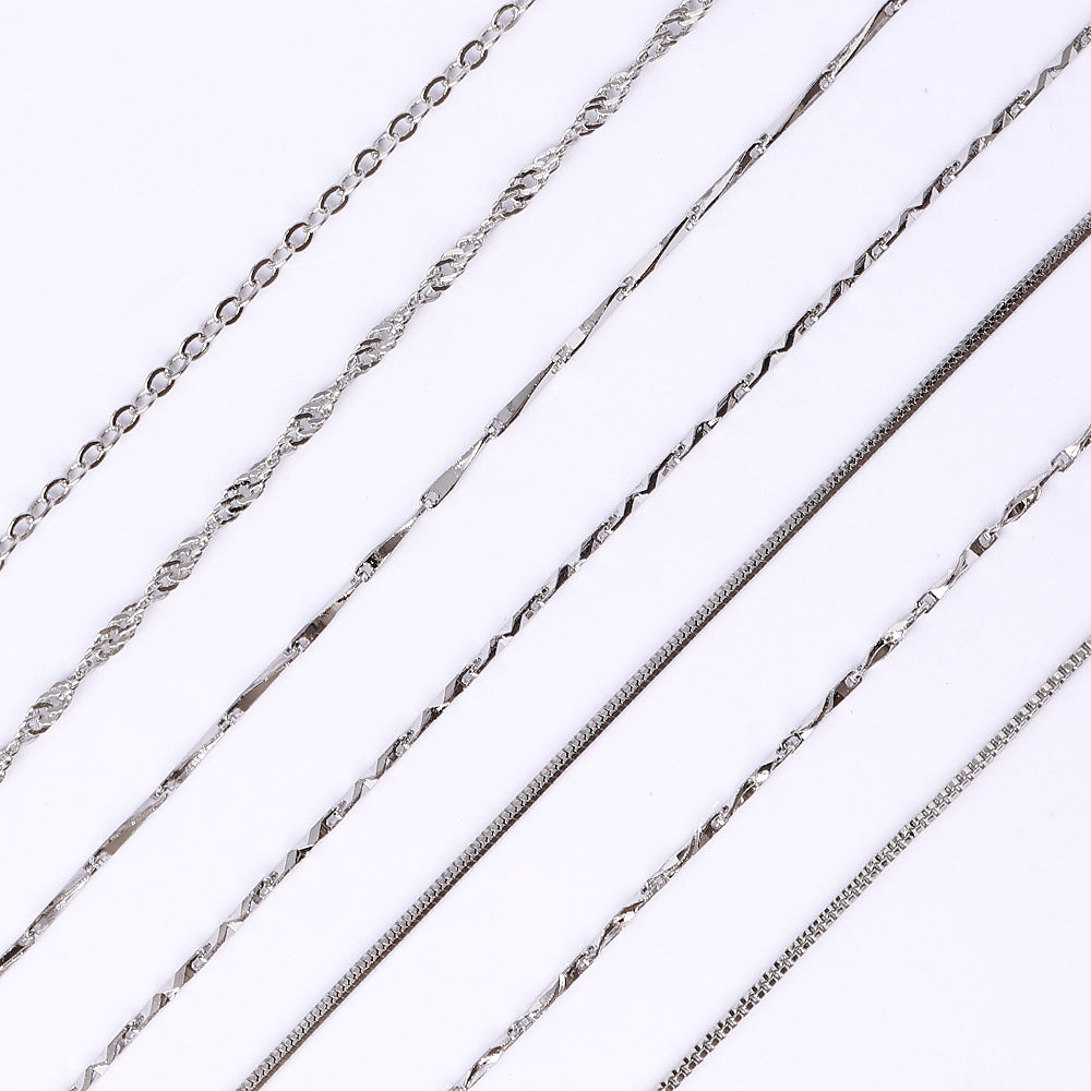 Multi Styles Silver Plated Necklace Chain WholesaleRhinestone
