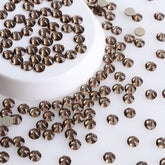 Smoked Topaz Glass Flat Back Glue-on Rhinestones 16 Cut Facets In Bulk WholesaleRhinestone