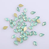 Maple leaves Shape Green Opal Flat Back Fancy Rhinestones WholesaleRhinestone