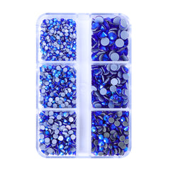 Mixed Sizes 6 Grid Box Sapphire AB Glass HotFix Rhinestones For Clothing DIY WholesaleRhinestone