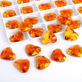 Astral Pink Heart Shape High Quality Glass Sew-on Rhinestones WholesaleRhinestone