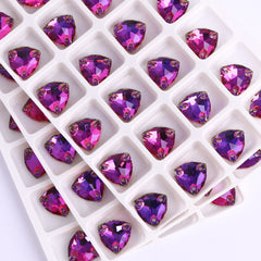 Violet Blue Trilliant Shape High Quality Glass Sew-on Rhinestones WholesaleRhinestone