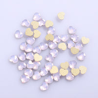 Heart Shape Pink Opal Glass Flat Back Fancy Rhinestones WholesaleRhinestone