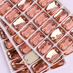 Light Peach Octagon Shape High Quality Glass Sew-on Rhinestones WholesaleRhinestone