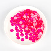 Neon Pink Glass Flat Back Glue-On Rhinestones 16 Cut Facets WholesaleRhinestone