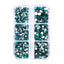 Mixed Sizes 6 Grid Box Blue Zircon Glass FlatBack Rhinestones For Nail Art Silver Back WholesaleRhinestone