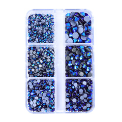 Mixed Sizes 6 Grid Box Black AB Glass HotFix Rhinestones For Clothing DIY WholesaleRhinestone