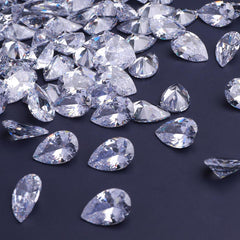 Pear Shape Pointed Back Crystal Cubic Zirconia Stones For Jewelry Restoration WholesaleRhinestone