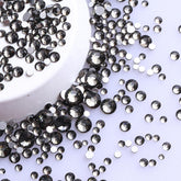 Mixed Sizes Black Diamond Glass FlatBack Rhinestones For Nail Art Silver Back WholesaleRhinestone