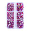 Mixed Sizes 6 Grid Box Siam AB Glass FlatBack Rhinestones For Nail Art Silver Back WholesaleRhinestone