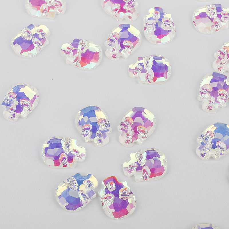 Skull Shape Mocha White Flat Back Fancy Rhinestones WholesaleRhinestone