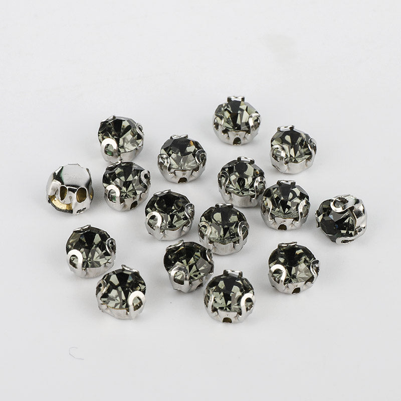 Black Diamond Sewing 3D Claw Rhinestones Silver Base WholesaleRhinestone
