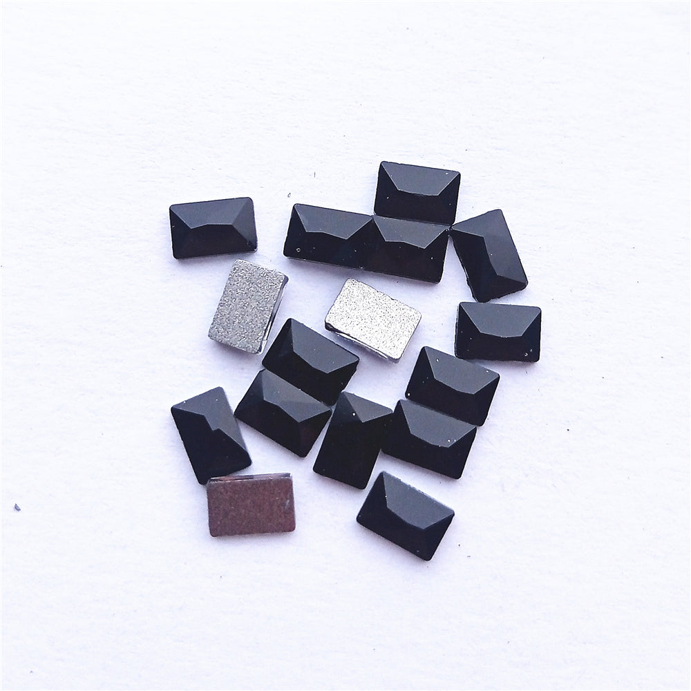 Rectangle Shape Black Flat Back Fancy Rhinestones WholesaleRhinestone