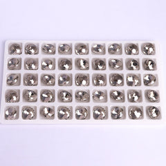 Satin Dome Round Shape High Quality Glass Pointed Back Fancy Rhinestones WholesaleRhinestone