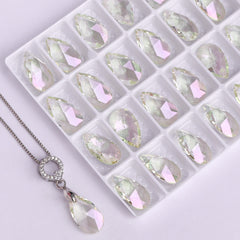 Luminous Green Pear-shaped High Quality Glass Rhinestone Pendant WholesaleRhinestone