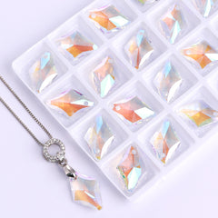 Crystal Shimmer Rhombus High Quality Glass Rhinestone Pendant WholesaleRhinestone