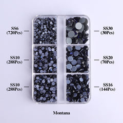 Mixed Sizes 6 Grid Box Montana Glass HotFix Rhinestones For Clothing DIY WholesaleRhinestone