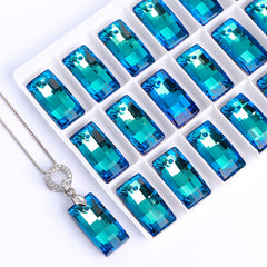 Bermuda Blue Urban Shape High Quality Glass Rhinestone Pendant WholesaleRhinestone