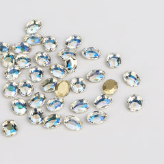 Blue Moonlight Magic Mirror Shape Pointed Back Fancy Rhinestones For Nail Art WholesaleRhinestone