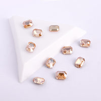 Golden Shadow Rectangle Octagon Shape Pointed Back Fancy Rhinestones WholesaleRhinestone