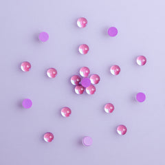 Mocha Purple Mermaid Tears Glass Half Pearls Rhinestones For Nail Art WholesaleRhinestone