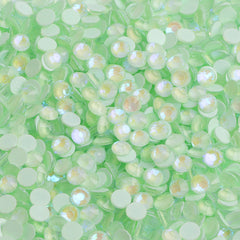Mocha SS Light Green Glass FlatBack Luminous Rhinestones For Nail Art WholesaleRhinestone