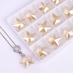 Golden Shadow Star Shape High Quality Glass Rhinestone Pendant WholesaleRhinestone