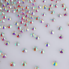 High-Quality Crystal AB Glass Flat Back Glue-on Rhinestones 16 cut facets WholesaleRhinestone