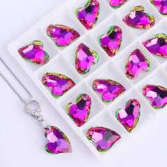 Vitrail Rose Devoted 2 U Heart High Quality Glass Rhinestone Pendant WholesaleRhinestone
