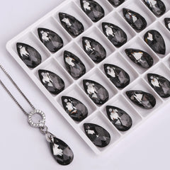 Silver Night Pear-shaped High Quality Glass Rhinestone Pendant WholesaleRhinestone