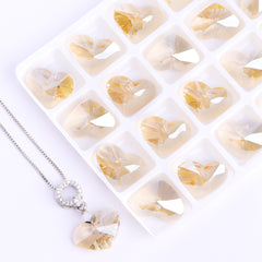 Golden Shadow Truly In Love Heart High Quality Glass Rhinestone Pendant WholesaleRhinestone