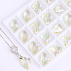 Luminous Green Devoted 2 U Heart High Quality Glass Rhinestone Pendant WholesaleRhinestone