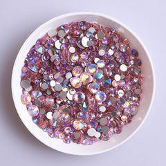 Mixed Sizes Light Pink AB Glass FlatBack Rhinestones For Nail Art Silver Back WholesaleRhinestone