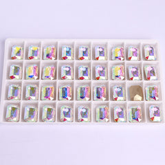 Crystal AB Thin Octagon Shape High Quality Glass Pointed Back Fancy Rhinestones WholesaleRhinestone