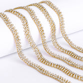 Sew-on Crystal Glass Round Rhinestone Trim Chain Applique RA886 WholesaleRhinestone