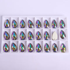 Ghost Light Drop Shape High Quality Glass Sew-on Rhinestones WholesaleRhinestone