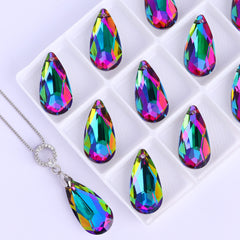 Volcano Tear Drop High Quality Glass Rhinestone Pendant WholesaleRhinestone