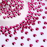Mineral Fuchsia Glass FlatBack Rhinestones Silver Back WholesaleRhinestone