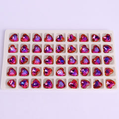 Violet Blue Heart Shape High Quality Glass Pointed Back Fancy Rhinestones WholesaleRhinestone