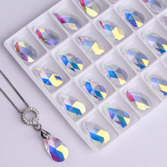 Crystal AB Pear-shaped High Quality Glass Rhinestone Pendant WholesaleRhinestone