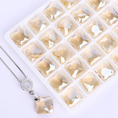 Golden Shadow Princess Cut High Quality Glass Rhinestone Pendant WholesaleRhinestone
