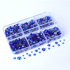 Mixed Sizes 6 Grid Box Sapphire AB Glass HotFix Rhinestones For Clothing DIY WholesaleRhinestone