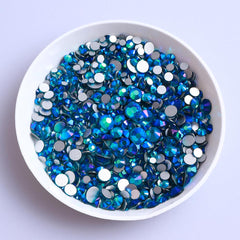 Mixed Sizes Indicolite AB FlatBack Rhinestones For Nail Art Silver Back WholesaleRhinestone