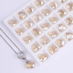 Golden Shadow Heart Cut High Quality Glass Rhinestone Pendant WholesaleRhinestone
