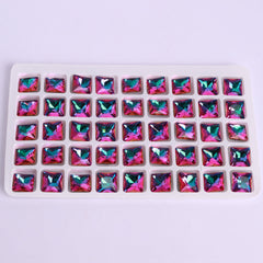 Heliotrope Princess Square Shape High Quality Glass Pointed Back Fancy Rhinestones WholesaleRhinestone