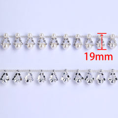 Sew-on Crystal Glass Rhinestone Pearl Trim Chain Applique RA1046 WholesaleRhinestone